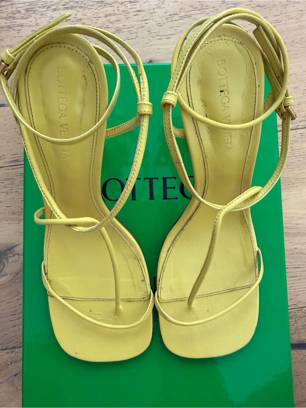 Bottega Veneta Yellow Strappy Heels w/Box Size 39 - Picture 9 of 10